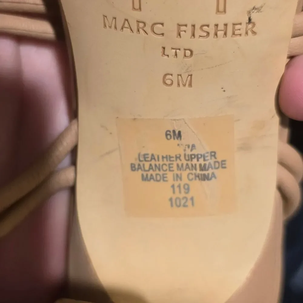 Marc Fisher Davia Strappy Tan Heeled Sandal Sz 6